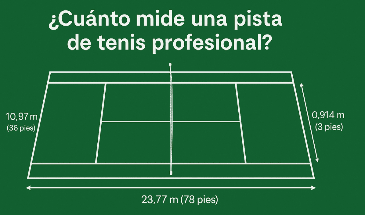 Cuánto mide una pista de tenis profesional
